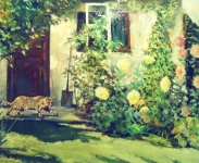 Kot w ogrodzie